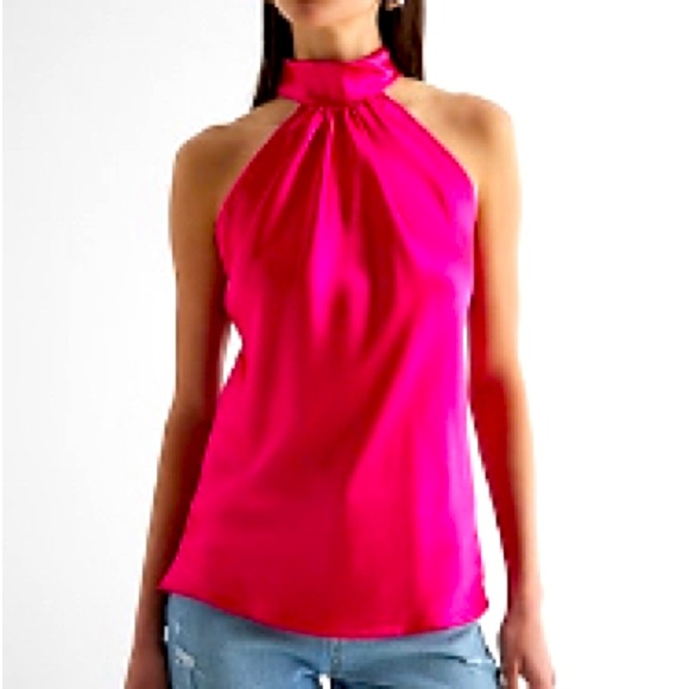 🩵Satin Tie Halter Neck Tank